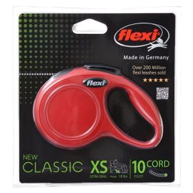 Flexi New Classic Retractable Cord Leash - Red - X-Small - 10' Lead (Pets up to 18 lbs)