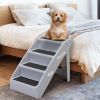 Pet ladder with bracket - gray