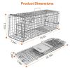 Humane Cat Trap Cage Catch Release Live Animal Rodent Cage Collapsible Galvanized Wire for Small Raccoons Beavers Groundhogs Foxes Armadillos