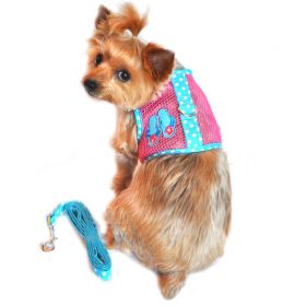 Cool Mesh Dog Harness Under the Sea Collection (Color: Pink and Blue Flip Flop, size: X-Small)