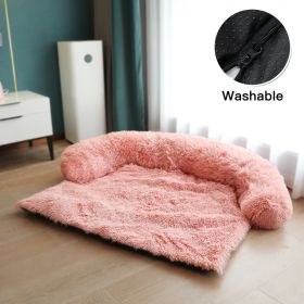 Plush Pet Cushion Dog  Dog Washable Pet Bed (Color: Pink, size: M)