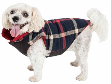 Dog Life 'Allegiance' Classical Plaided Insulated Coat Jacket (Color: Blue, size: small)