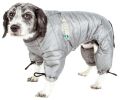 Helios Thunder-crackle Dog Full-Body Waded-Plush Adjustable Jacket Silver