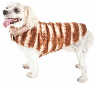 Dog Life Luxe 'Tira-Poochoo' Tiramisu Patterned Mink Coat Jacket (size: large)