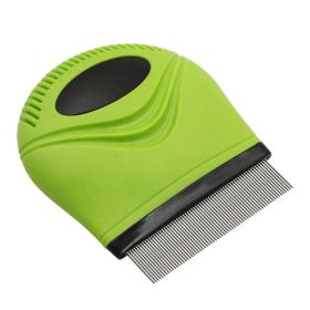 Pet Life 'Grazer' Handheld Travel Grooming Dog Flea and Tick Comb (Color: Green)